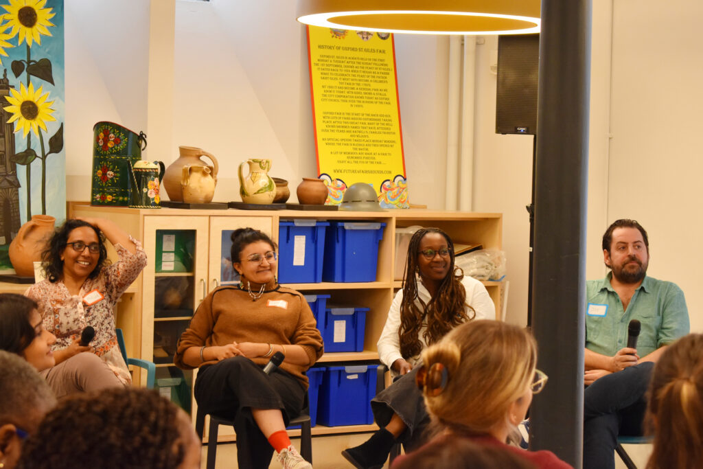 Our panel left to right: Melissa Latchman, Guppi Bola, Stephanie Brobbey and Joe Doran
